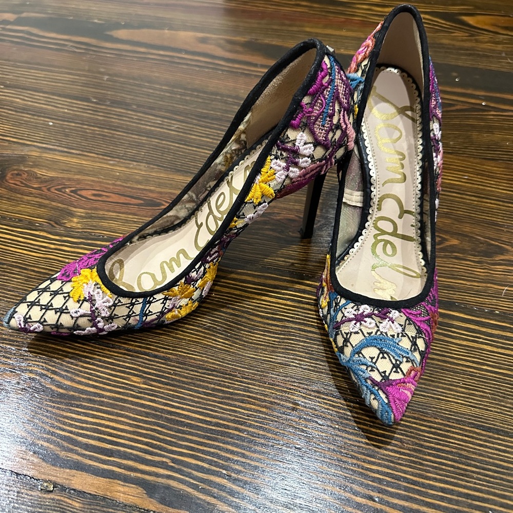 Sam Edelman Vibrant Embroidered Heels